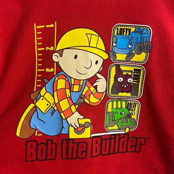 Vintage Bob The Builder Long Sleeve T-Shirt Youth Boys Size 3T 2006 Red Y2K - Picture 5 of 8